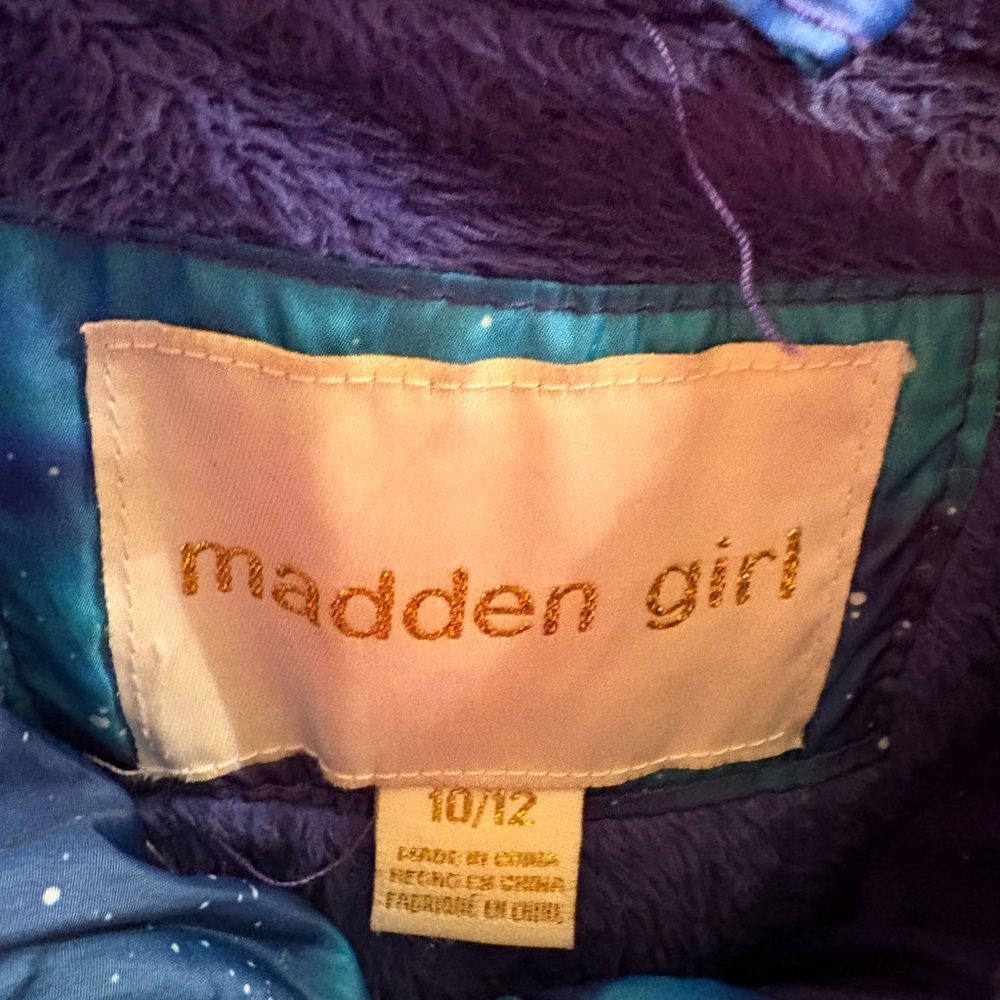 Madden Girl Blue and Purple Puffer Jacket - Picture 4 of 4